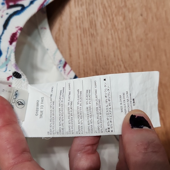 $5☃️Volcom One Shoulder Splatter Paint Vibe Large Bikini Top Nwot - Picture 4 of 5